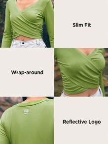 In My Nature Candy Color Outdoor Long Sleeve T-Shirt For Camping, Hiking, City Commuting And Casual Wear With Pleats On Both Sides,Women Tennis Outfit