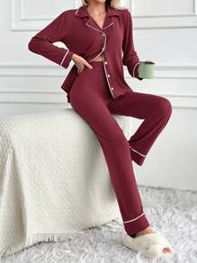 RueChic Conjunto De Pijama Para Mujer Con Detalle De Atadura