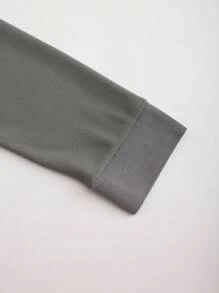 Manfinity Homme Men's Spring & Autumn Fashionable Business Simple Color Turn Down Collar Polo Shirt - Dark Grey - View 3