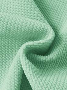 SHEIN Camiseta sin mangas básica para niña preadolescente tejida a mano para el verano con escote cuadrado y dobladillo curvado - Verde Lima - Ver 4