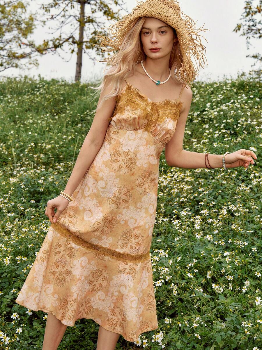 Bohemela Women's Vacation Printed Casual Sleeveless Dress - Yellow - View 1