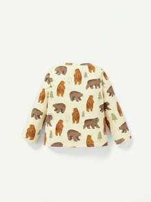 Cozy Pixies 男嬰3入組標語&動物印花T恤 - 棕色 - 查看 2