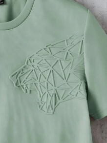 GENTILAND Men's Animal Printed Short Sleeve T-Shirt - Green - View 4