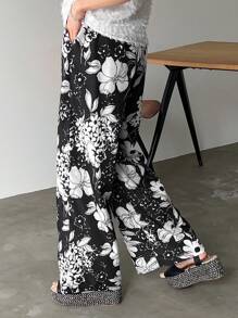 FRIFUL 女式時尚寬鬆印花長褲，適用於夏季