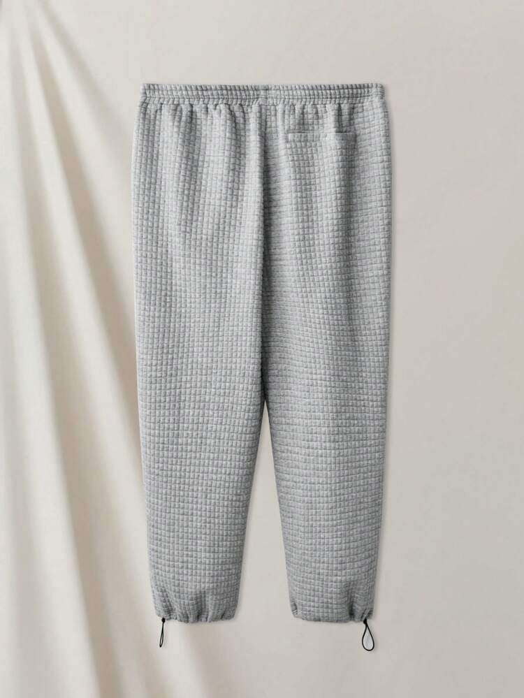 Men's Knitted Casual Sweatpants With Letter Patch