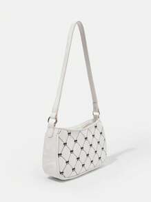 SHEIN MOD Cute Embroidered Bow Women'S Fashion Shoulder Bag