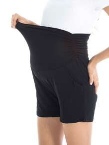 3pcs/Set Maternity Under Bump Shorts, Summer Anti-Chafing Shorts For Women Casual - Dark Grey - View 3