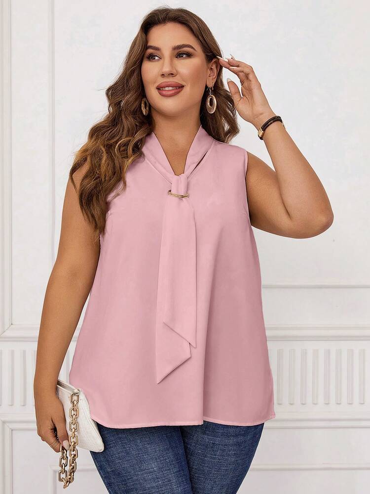 Plus Size Casual Solid Color Camisole Top