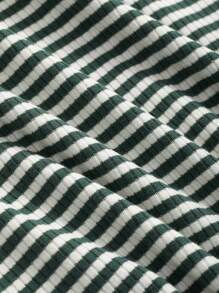 FRIFUL 空心條紋女t恤 - 綠色 - 查看 6