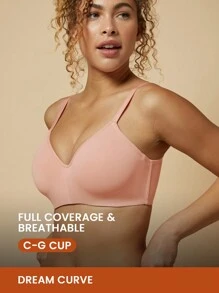 LUVLETTE Dream Curve Support+ Full Coverage T-Shirt Bra - Pink - View 2