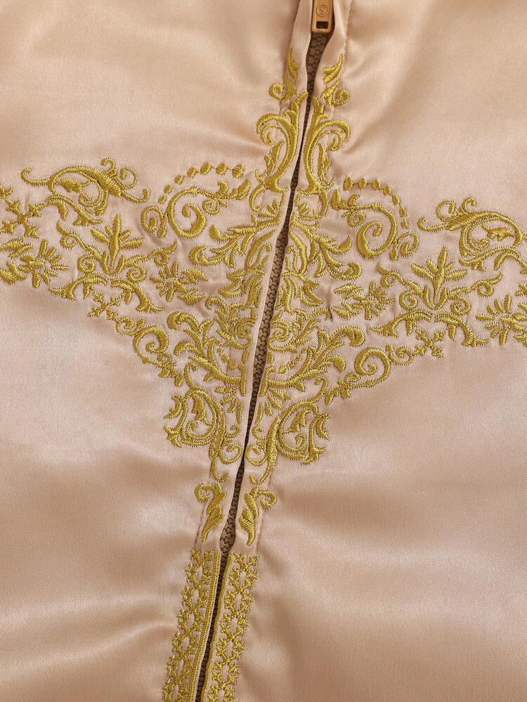 Baby Boy Style Traditional Pattern Stand Collar Long Sleeve Shirt