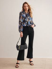 MOTF PREMIUM Lụa In Thực vật Cà vạt mỏng Áo sơ mi - Nhiều màu - Xem 11