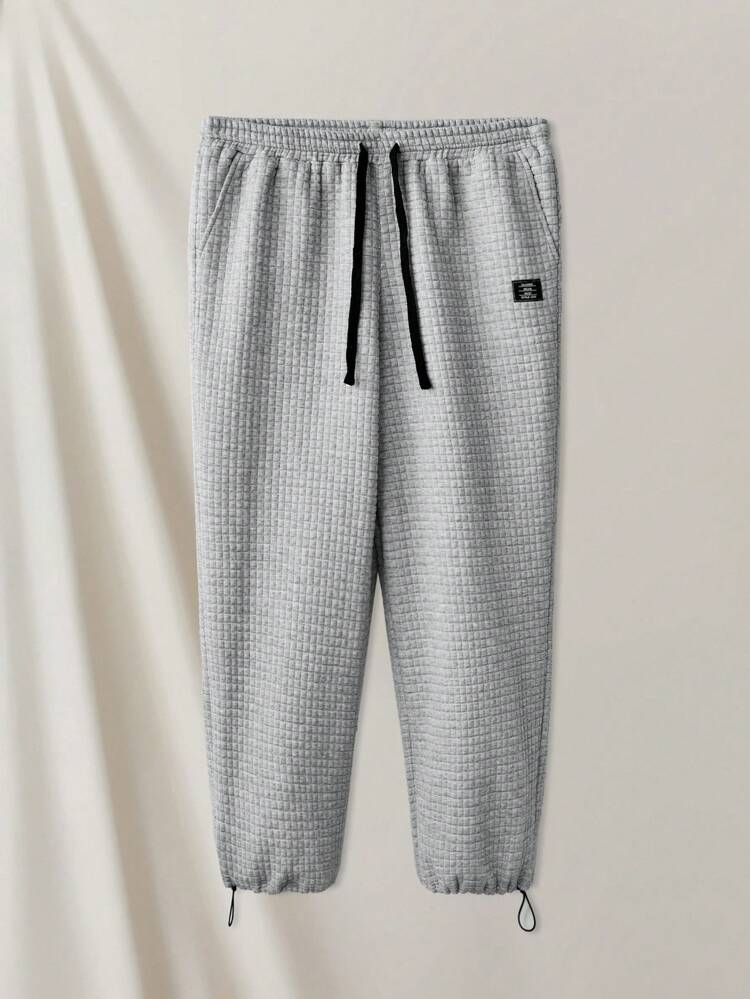 Men's Knitted Casual Sweatpants With Letter Patch