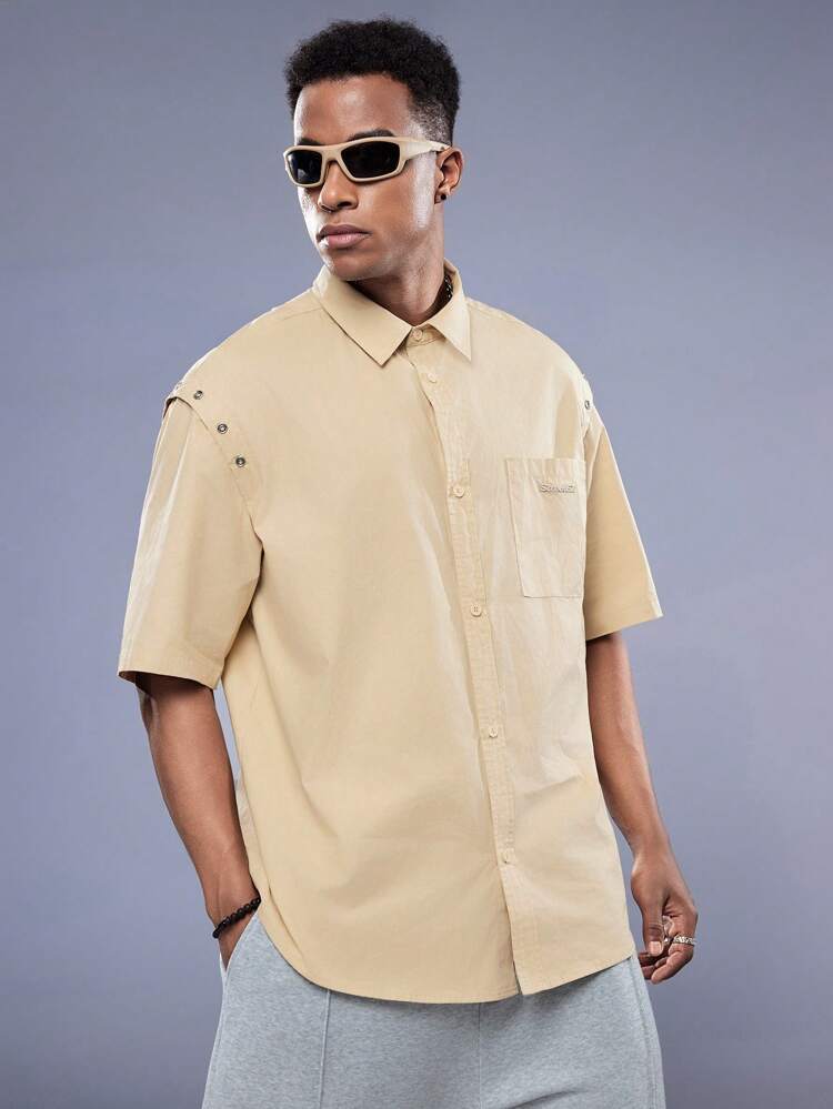 Men's Loose Weave Summer Casual Simple Short Sleeve Shirt