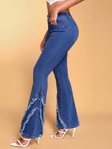 SHEIN BAE 毛邊喇叭牛仔褲