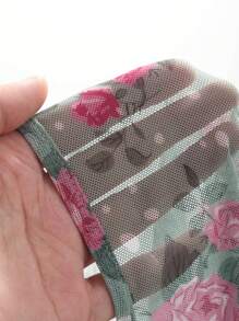 DAZY Women's Floral Printed Kimono Top With Cross Wrap Design - Green - View 7