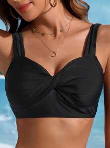Swim Lushoire Top De Bikini Retorcido Para Mujer - Negro - Ver 3