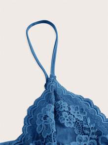 SHEIN ICON Contrast Lace Bow Front Y2k Cami Top - Dusty Blue - View 4