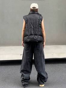 Manfinity Hypemode Men's Wide-Leg Loose-Fit Jeans With Slanted Pockets