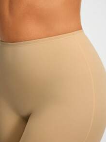 SHAPORA 女士簡約純色減肥連身衣底部 - 杏色 - 查看 9