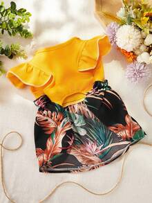 PETSIN Holiday Style Color Block Yellow Floral Pet Skirt - Yellow - View 5