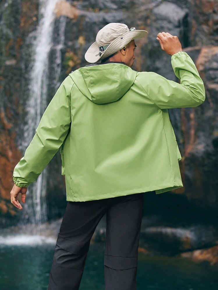 Gym Rark Chaqueta De Deporte Casual Con Capucha Con Cordón Frontal Con Cremallera Para Hombres De Primavera Y Otoño Al Aire Libre - Verde Oliva - Añade 6