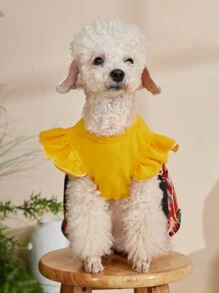 PETSIN Holiday Style Color Block Yellow Floral Pet Skirt - Yellow - View 6