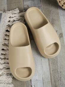 N0015067391-0002 Dép đi trong nhà, dép xỏ ngón đế dày, thích hợp cho phòng tắm, ký túc xá, văn phòng, đế mềm mại, thoải mái, dép đi biển. - Màu Khaki - Xem 5