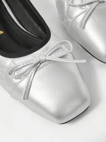 Woman Shoes Solid Color Flat Shoes With Bow Decoration For Spring And Summer