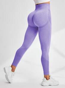 Easithlete 女性時尚無縫運動緊身褲，採用純色設計