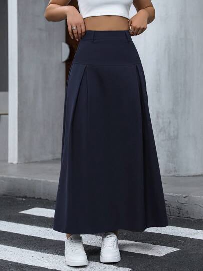 Chiquease 纯色褶皱长裙女装