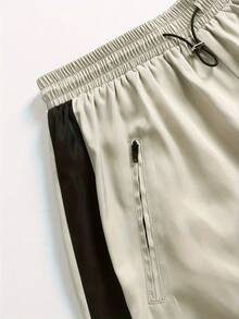 New Arrival Women's Y2k High Waisted Drawstring Elastic Wide Leg Streetwear Colorblock Hip Hop Straight Leg Cargo Pants - White - View 5