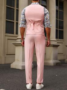 Manfinity AFTRDRK Men Fashion Pink Party Dinner Suit Set - وردي - مشاهدة 2