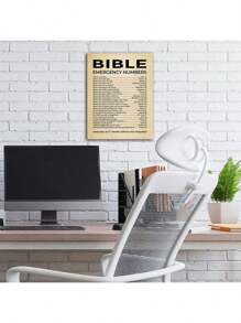 1pc/Set Bible Emergency Numbers - Christian Canvas Wall Decor Printint, This Bible Inspirational Wall Art Is A Vintage Faith Christian Gift For Living Room Decor, Office Decor,Without Frame