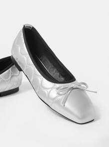 Woman Shoes Solid Color Flat Shoes With Bow Decoration For Spring And Summer