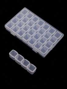 1/2 Pcs 28/56 Grids Clear Painting Storage Box, Fake Nail Storage Box, Nail Art Tool Jewelry Storage Box Empty Clear Nail Art Decoration Plastic Display Case Organizer For Nail Accessory, Earrings, Necklaces Rings Jewelry Beads