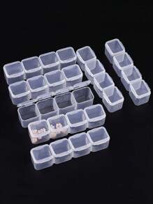 1/2 Pcs 28/56 Grids Clear Painting Storage Box, Fake Nail Storage Box, Nail Art Tool Jewelry Storage Box Empty Clear Nail Art Decoration Plastic Display Case Organizer For Nail Accessory, Earrings, Necklaces Rings Jewelry Beads