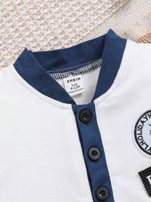 Conjunto De Camiseta De Manga Corta Y Pantalón Corto De Cuadros Para Bebé Niño En Verano