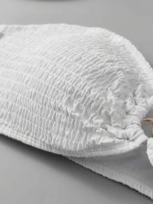 SHEIN Swim Curve Haut De Maillot De Bain Sans Bretelles Simple Et Polyvalent Grande Taille Pour La Natation Et Les Vacances