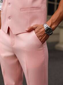 Manfinity AFTRDRK Men Fashion Pink Party Dinner Suit Set - وردي - مشاهدة 7