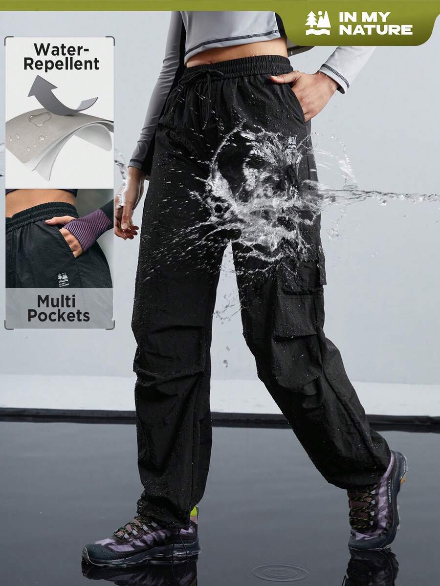 In My Nature Women's Drawstring Waist Cargo Outdoor Cargo Pants