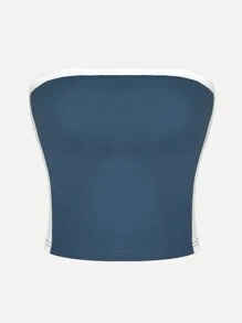 INAWLY Của phụ nữ Mùa hè Khối màu Quần skinny Ống ngọn Giải trí Áo sơ mi - Màu xanh bụi bặm - Xem 3