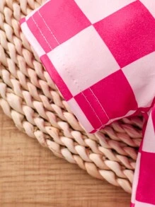 Conjunto De Dos Piezas De Verano Para Niñas Jóvenes, Lindo Y De Moda, Con Patrón De Ajedrez, Con Camiseta De Manga Corta Y Pantalones Cortos