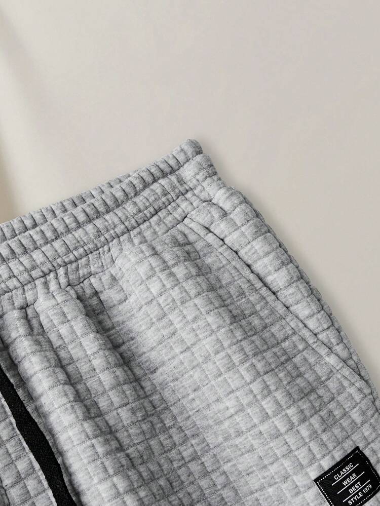 Men's Knitted Casual Sweatpants With Letter Patch