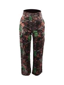 Multi-Color Printed Straight Leg High Waisted Casual Cargo Pants With Pockets - 彩色 - 查看 4