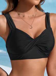 Swim Lushoire Top De Bikini Retorcido Para Mujer - Negro - Ver 1