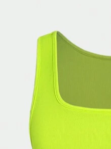 SHEIN Slayr Kích thước lớn Của phụ nữ Mùa hè Dài Váy ba lỗ , Đèn huỳnh quang Màu xanh lá - Màu xanh chanh - Xem 3