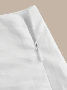 SHEIN BASICS 女款簡約素色休閒裙夏季女裝套裝 - 白色 - 查看 7