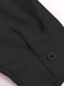 EMERY ROSE Vestido De Camisa De Talla Grande Con Botones Delanteros - Negro - Ver 6