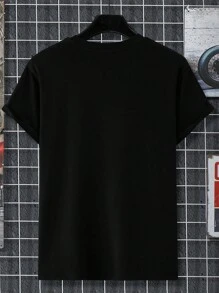 Manfinity Homme Men's Gradient Letter Printed T-Shirt For Summer - Multicolor - View 2